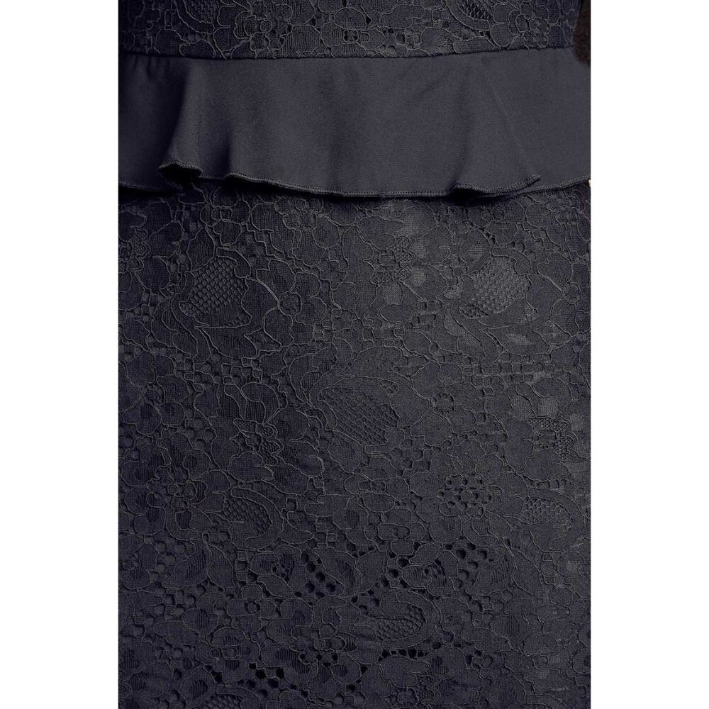 Lulu’s Women’s Dress Black Floral Lace Off Shoulder Ruffle Medium Size Zipper - Picture 9 of 13